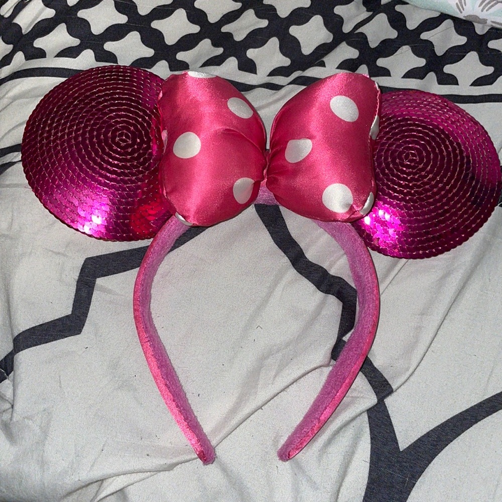 Kids Pink Minnie Mouse sequins ears